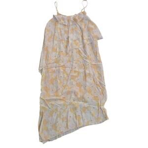 Nordstrom Lewit Spencer Impala Floral Ruffle Tiered Midi Dress Yellow NWTSize 10